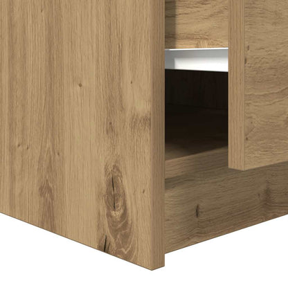 Tavolino Salotto con Cassetti Rovere Artigianale 100x100x40 cm