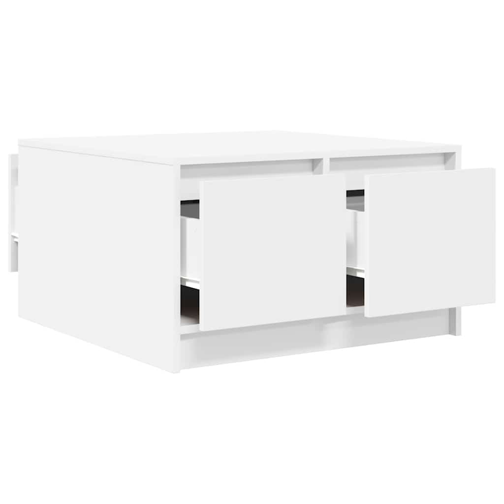 Tavolino da Salotto con Cassetti Bianco 70,5x70x40 cm | homemem39