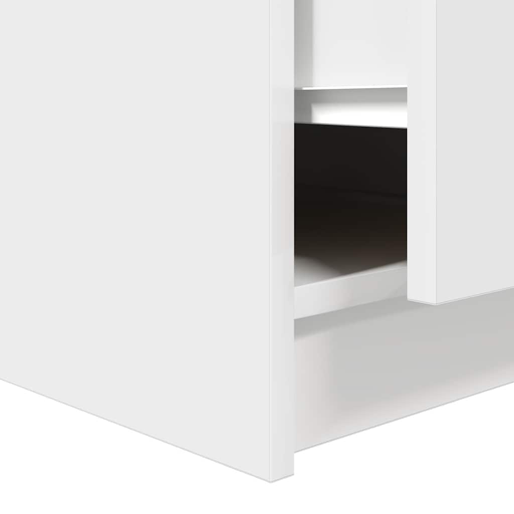 Tavolino da Salotto con Cassetti Bianco 70,5x70x40 cm | homemem39