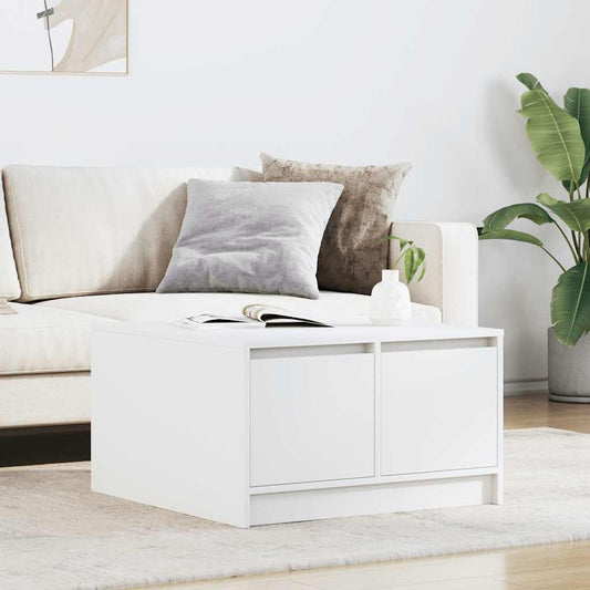Tavolino da Salotto con Cassetti Bianco 70,5x70x40 cm | homemem39