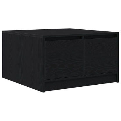 Tavolino da Salotto con Cassetti Rovere Nero 70,5x70x40 cm