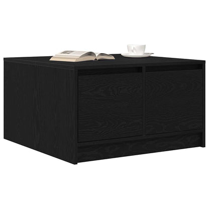 Tavolino da Salotto con Cassetti Rovere Nero 70,5x70x40 cm