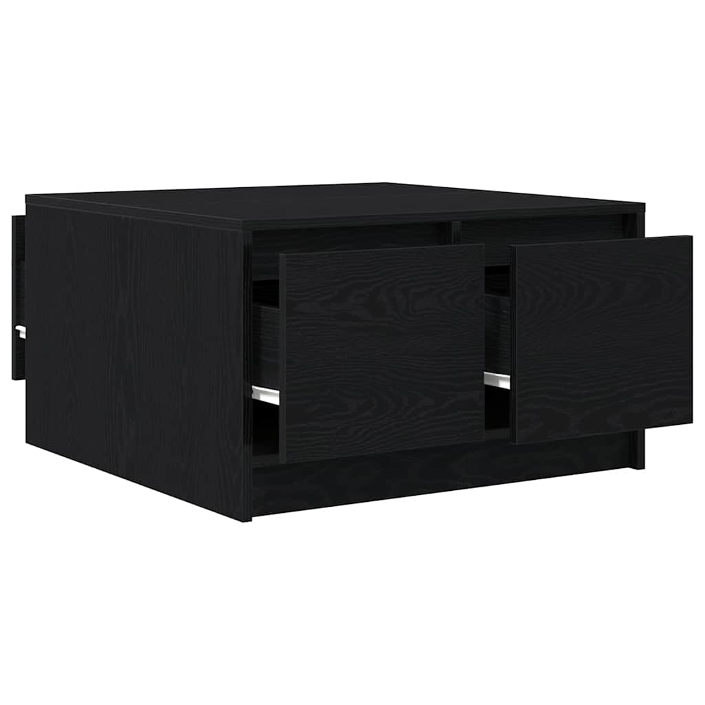 Tavolino da Salotto con Cassetti Rovere Nero 70,5x70x40 cm | homemem39