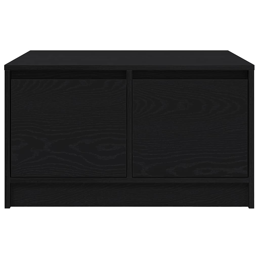 Tavolino da Salotto con Cassetti Rovere Nero 70,5x70x40 cm