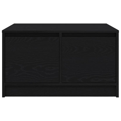Tavolino da Salotto con Cassetti Rovere Nero 70,5x70x40 cm