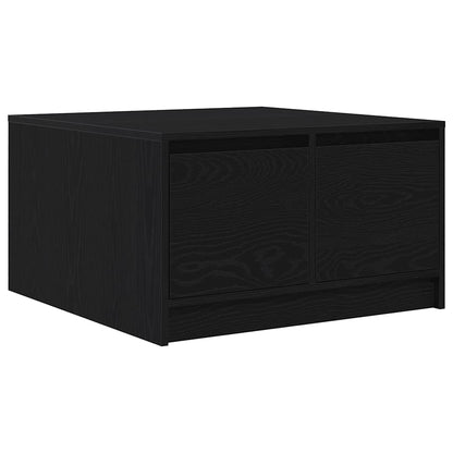 Tavolino da Salotto con Cassetti Rovere Nero 70,5x70x40 cm