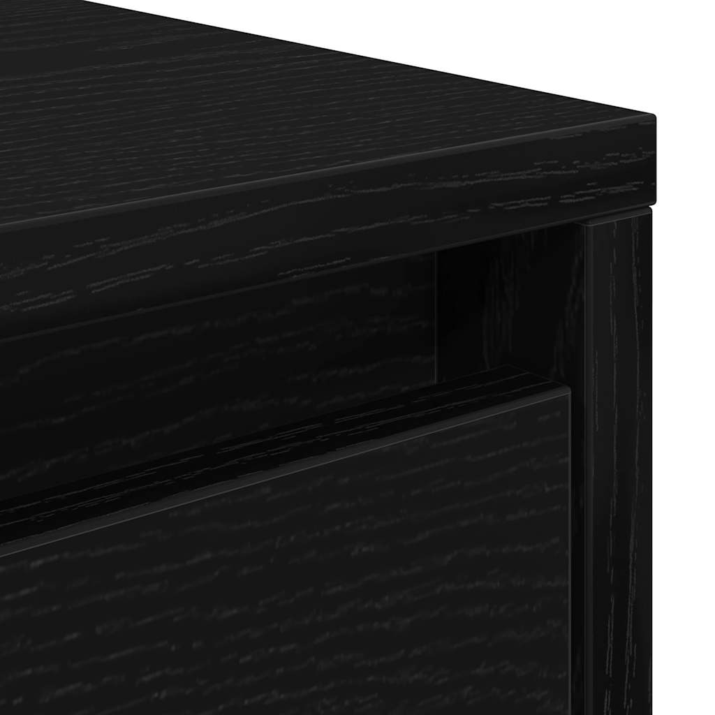 Tavolino da Salotto con Cassetti Rovere Nero 70,5x70x40 cm