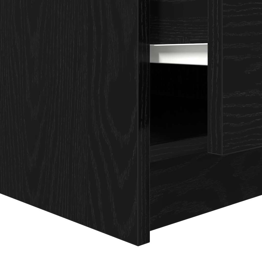 Tavolino da Salotto con Cassetti Rovere Nero 70,5x70x40 cm