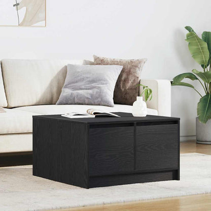 Tavolino da Salotto con Cassetti Rovere Nero 70,5x70x40 cm