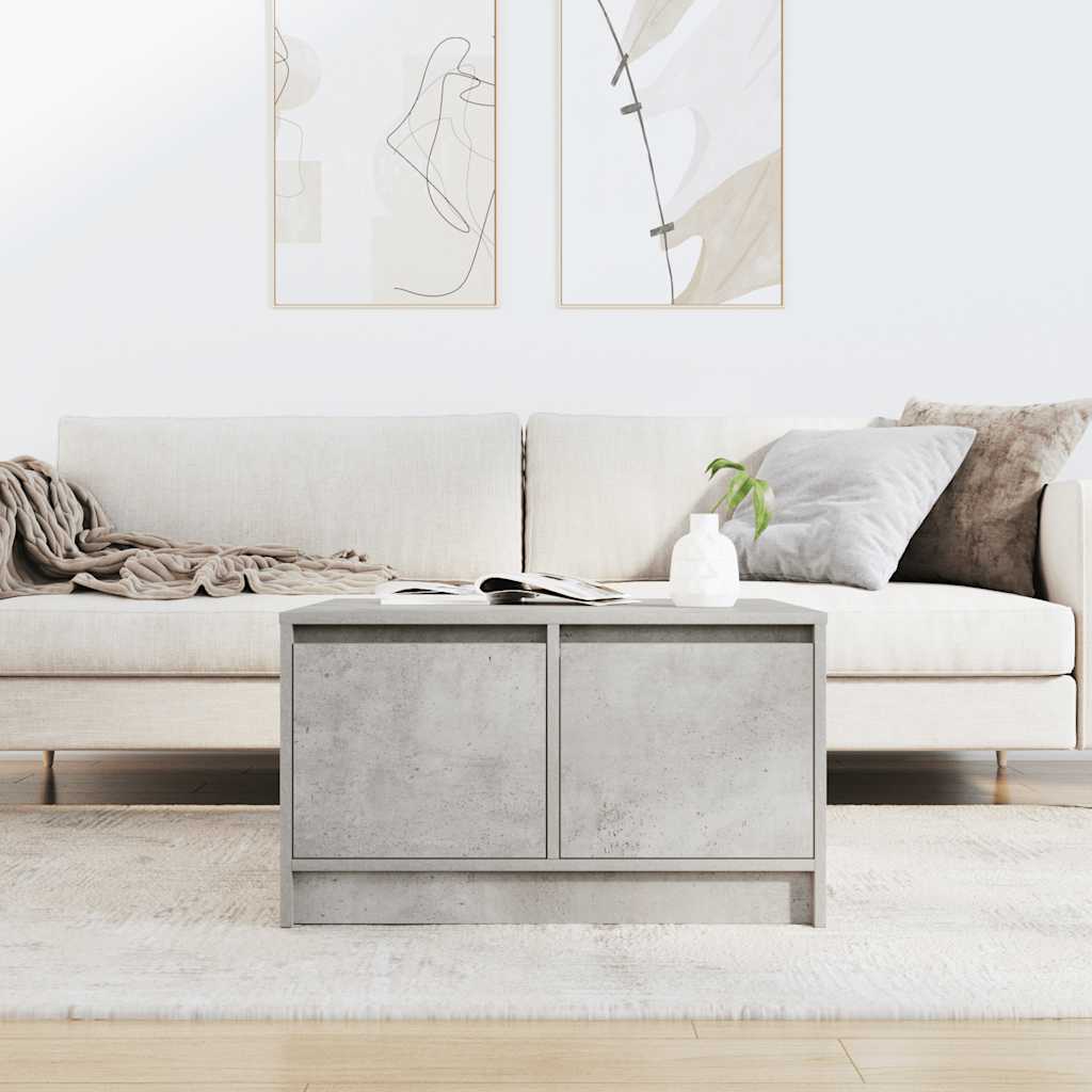 Tavolino da Salotto con Cassetti Grigio Cemento 70,5x70x40 cm | homemem39