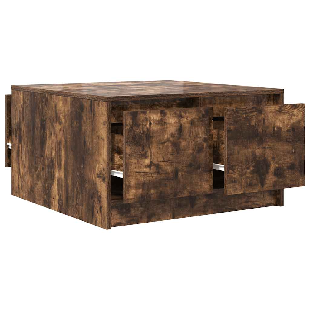 Tavolino da Salotto con Cassetti Rovere Fumo 70,5x70x40 cm | homemem39