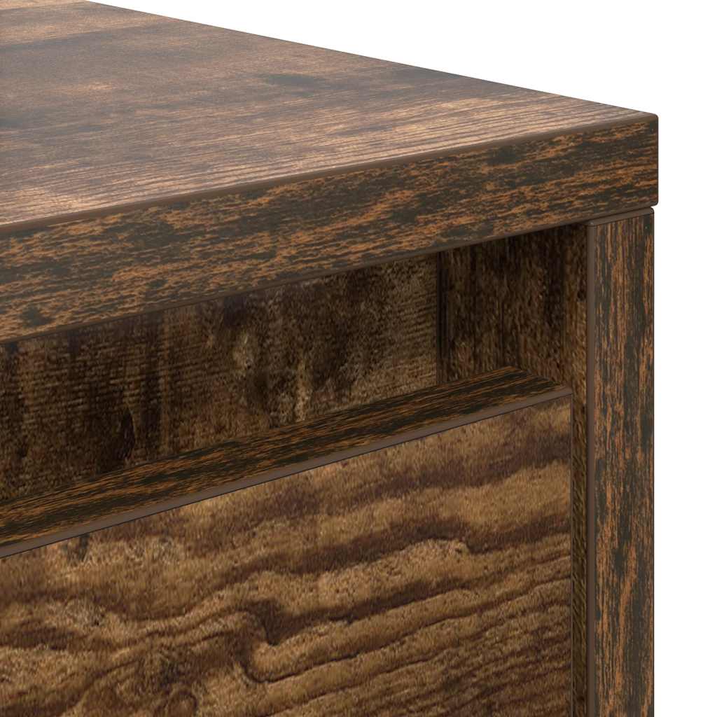 Tavolino da Salotto con Cassetti Rovere Fumo 70,5x70x40 cm
