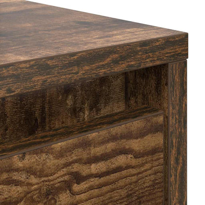 Tavolino da Salotto con Cassetti Rovere Fumo 70,5x70x40 cm