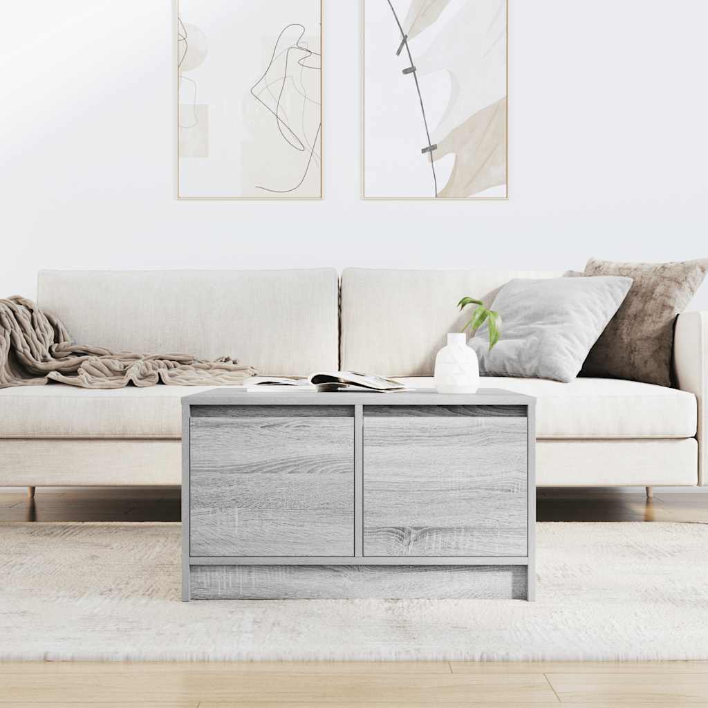 Tavolino da Salotto con Cassetti Grigio Sonoma 70,5x70x40 cm