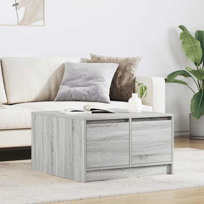 Tavolino da Salotto con Cassetti Grigio Sonoma 70,5x70x40 cm