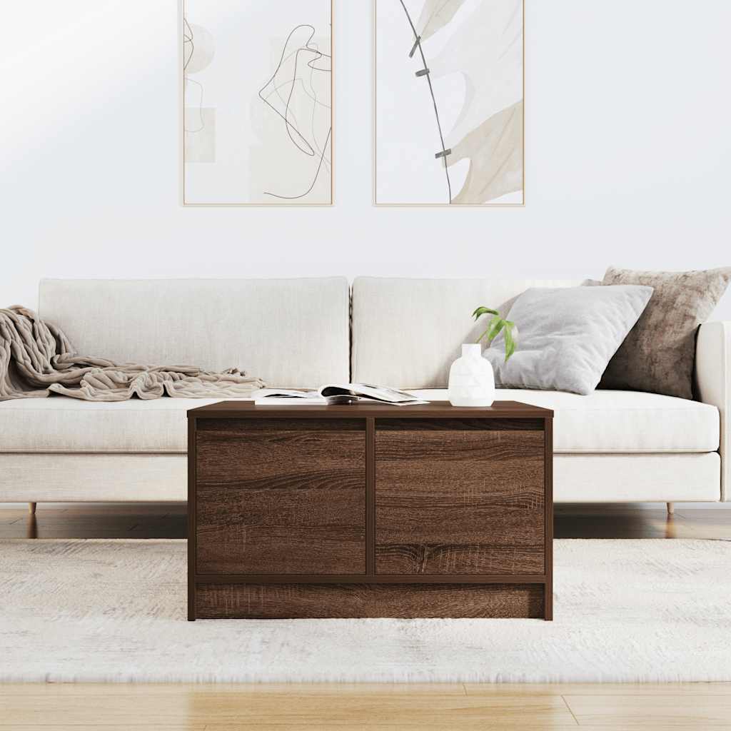 Tavolino da Salotto con Cassetti Rovere Marrone 70,5x70x40 cm