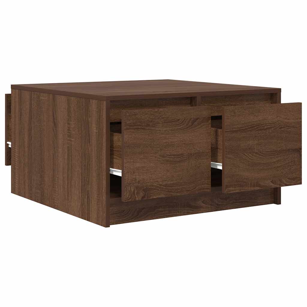 Tavolino da Salotto con Cassetti Rovere Marrone 70,5x70x40 cm | homemem39