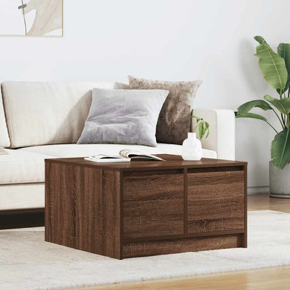Tavolino da Salotto con Cassetti Rovere Marrone 70,5x70x40 cm