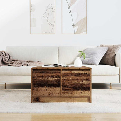 Tavolino da Salotto con Cassetti Legno Antico 70,5x70x40 cm