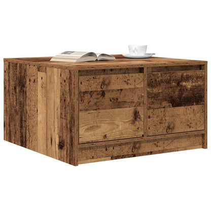 Tavolino da Salotto con Cassetti Legno Antico 70,5x70x40 cm