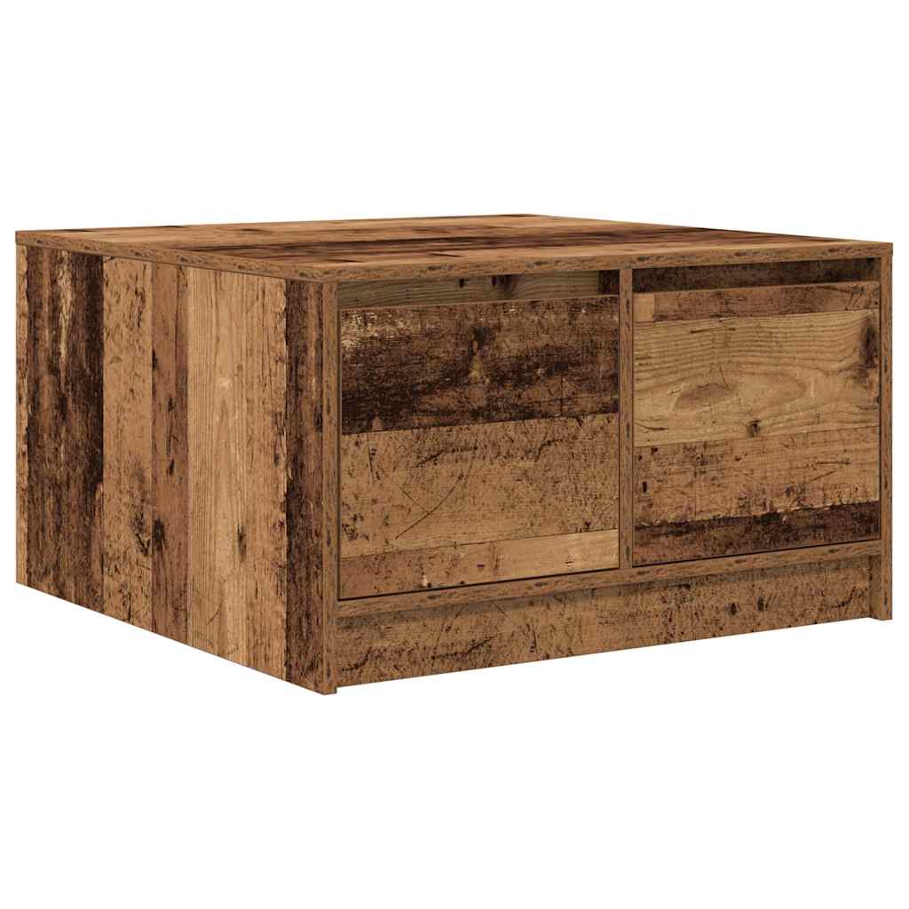 Tavolino da Salotto con Cassetti Legno Antico 70,5x70x40 cm