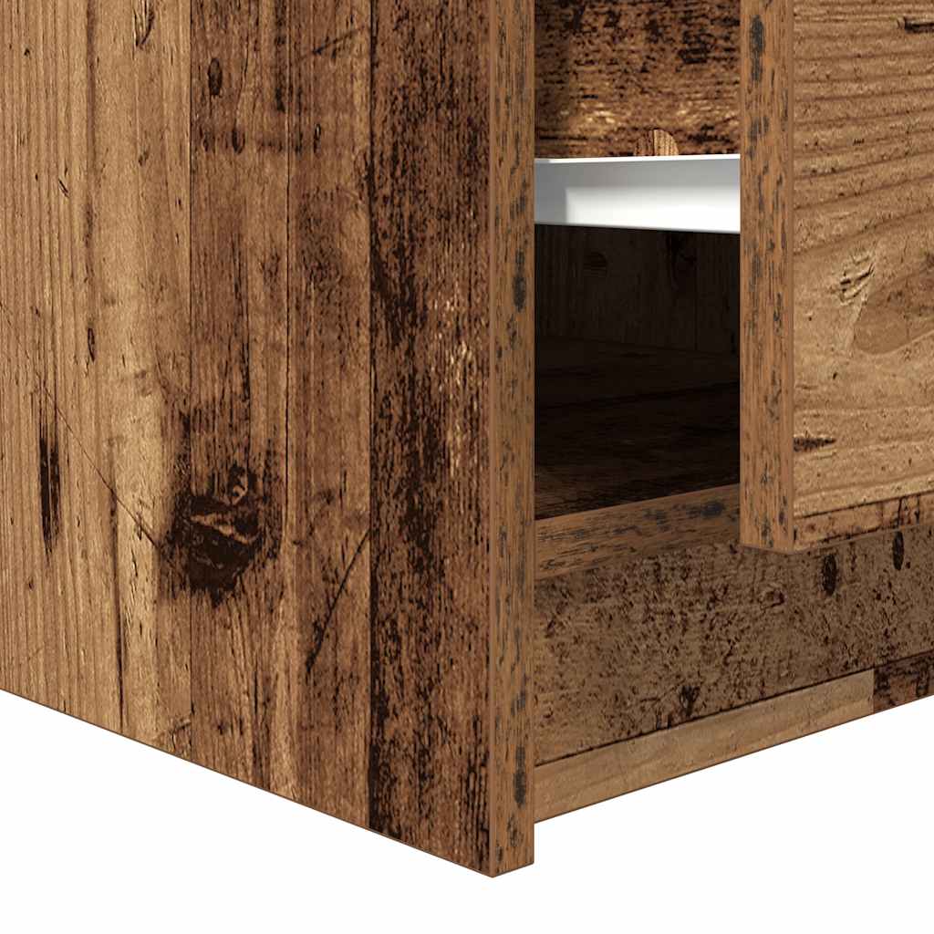 Tavolino da Salotto con Cassetti Legno Antico 70,5x70x40 cm