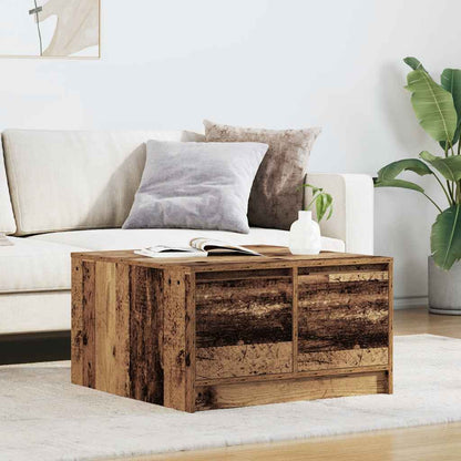 Tavolino da Salotto con Cassetti Legno Antico 70,5x70x40 cm