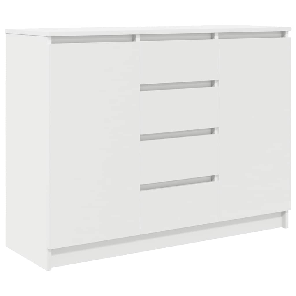 Credenza con Cassetti Bianco 100,5x35x76cm in Legno Multistrato - homemem39