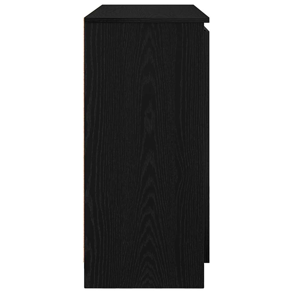 Credenza con Cassetti Rovere Nero 100,5x35x76 cm Truciolato - homemem39