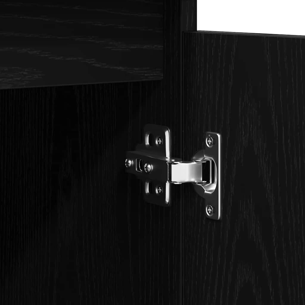 Credenza con Cassetti Rovere Nero 100,5x35x76 cm Truciolato - homemem39