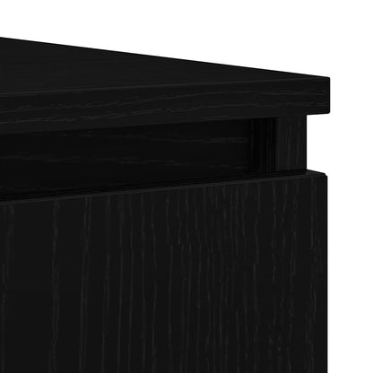 Credenza con Cassetti Rovere Nero 100,5x35x76 cm Truciolato - homemem39