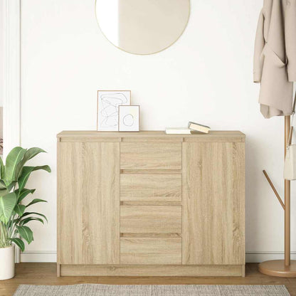 Credenza con Cassetti Rovere Sonoma 100,5x35x76cm in Truciolato - homemem39