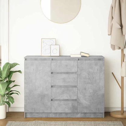 Credenza con Cassetti Grigio Cemento 100,5x35x76 cm Truciolato - homemem39