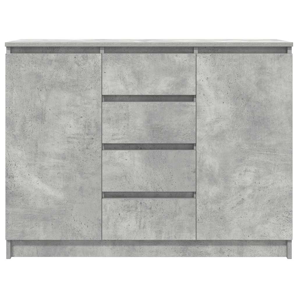 Credenza con Cassetti Grigio Cemento 100,5x35x76 cm Truciolato - homemem39