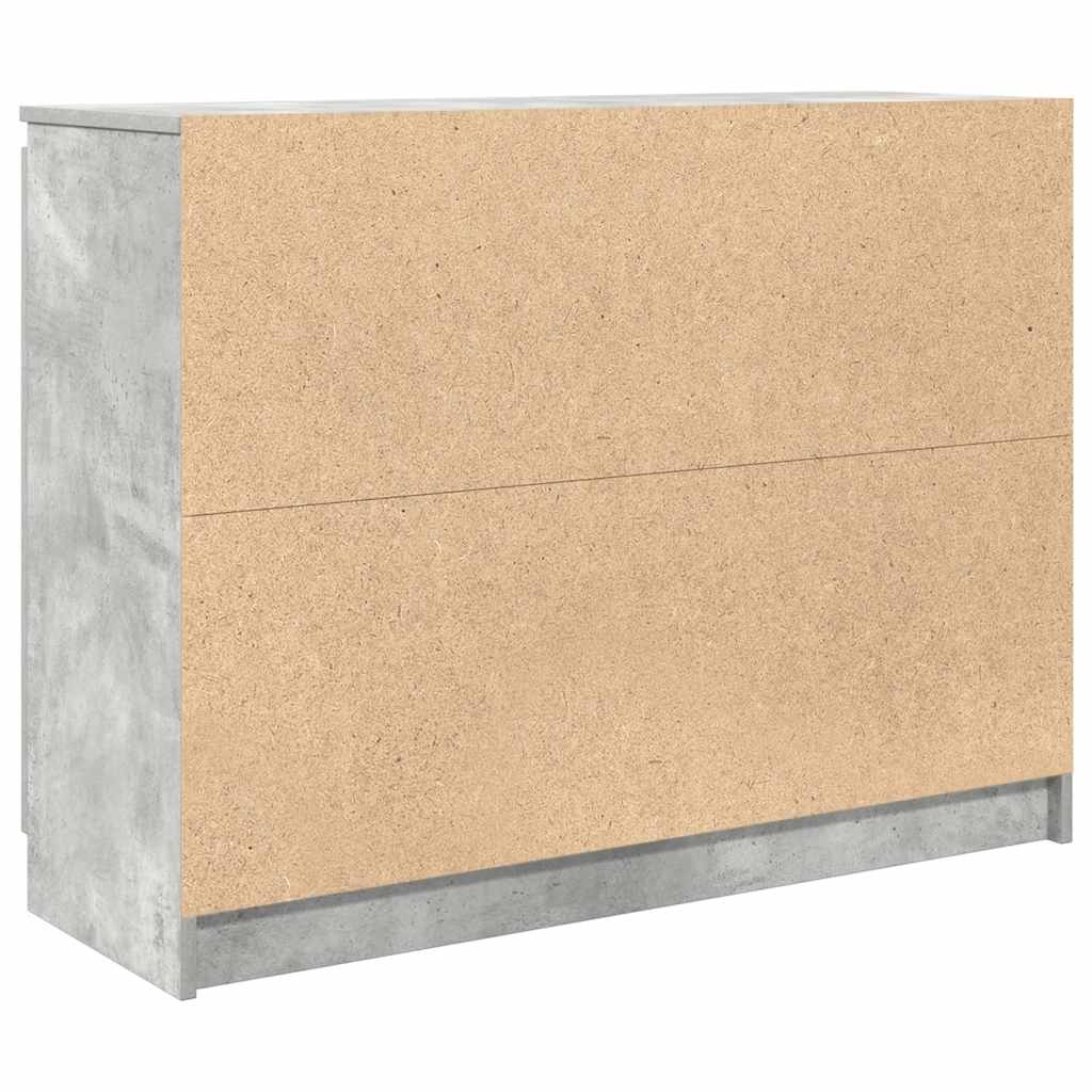 Credenza con Cassetti Grigio Cemento 100,5x35x76 cm Truciolato - homemem39