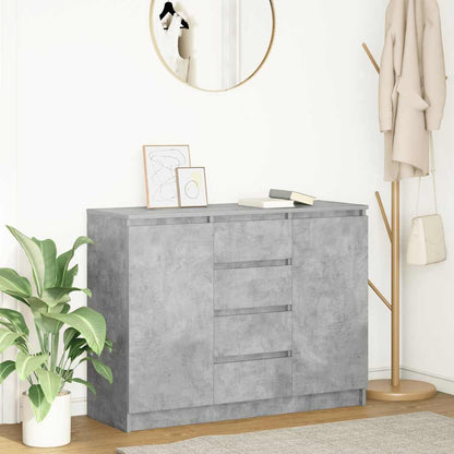 Credenza con Cassetti Grigio Cemento 100,5x35x76 cm Truciolato - homemem39
