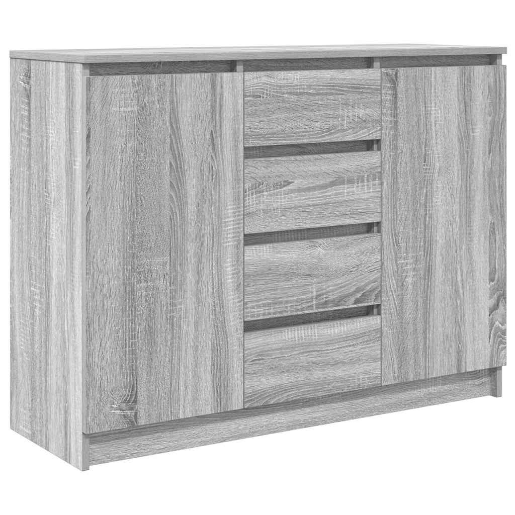 Credenza con Cassetti Grigio Sonoma 100,5x35x76cm in Truciolato - homemem39