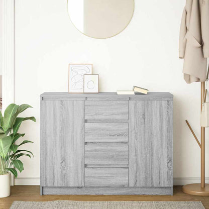 Credenza con Cassetti Grigio Sonoma 100,5x35x76cm in Truciolato - homemem39