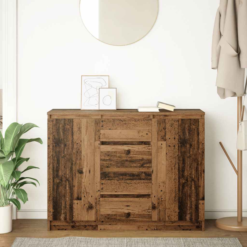 Credenza con Cassetti Legno Antico 100,5x35x76 cm in Truciolato - homemem39