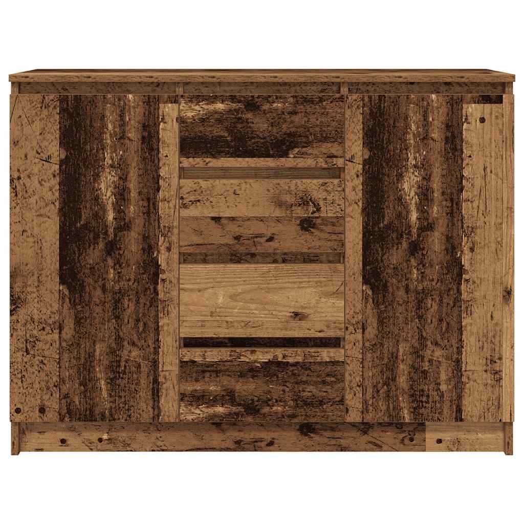 Credenza con Cassetti Legno Antico 100,5x35x76 cm in Truciolato - homemem39