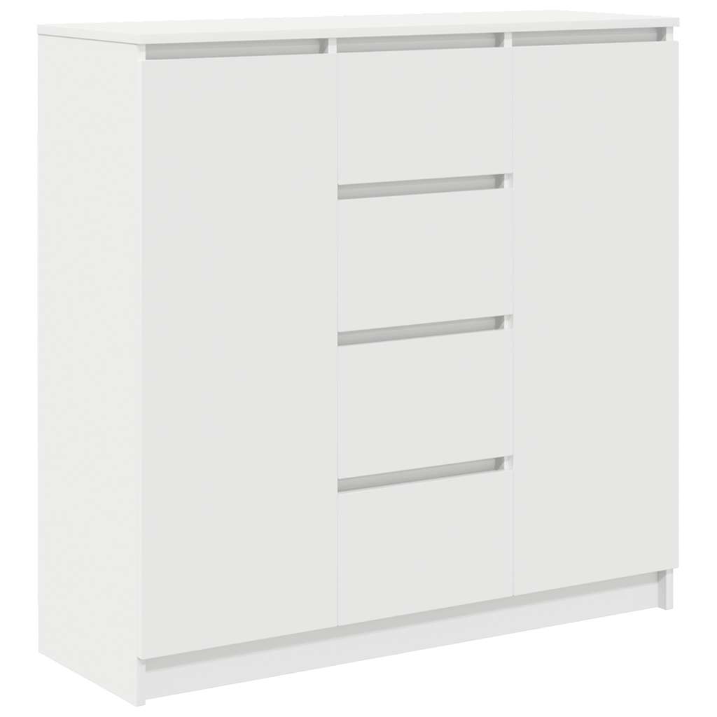 Credenza con Cassetti Bianco 100,5x35x98,5 cm Legno Multistrato - homemem39