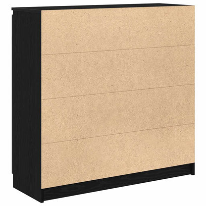 Credenza con Cassetti Rovere Nero 100,5x35x98,5 cm Truciolato - homemem39