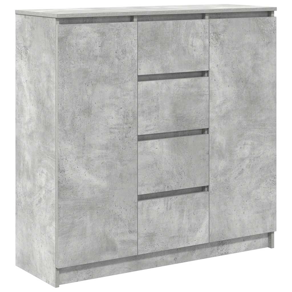 Credenza con Cassetti Grigio Cemento 100,5x35x98,5cm Truciolato - homemem39