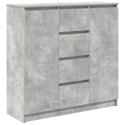 Credenza con Cassetti Grigio Cemento 100,5x35x98,5cm Truciolato - homemem39