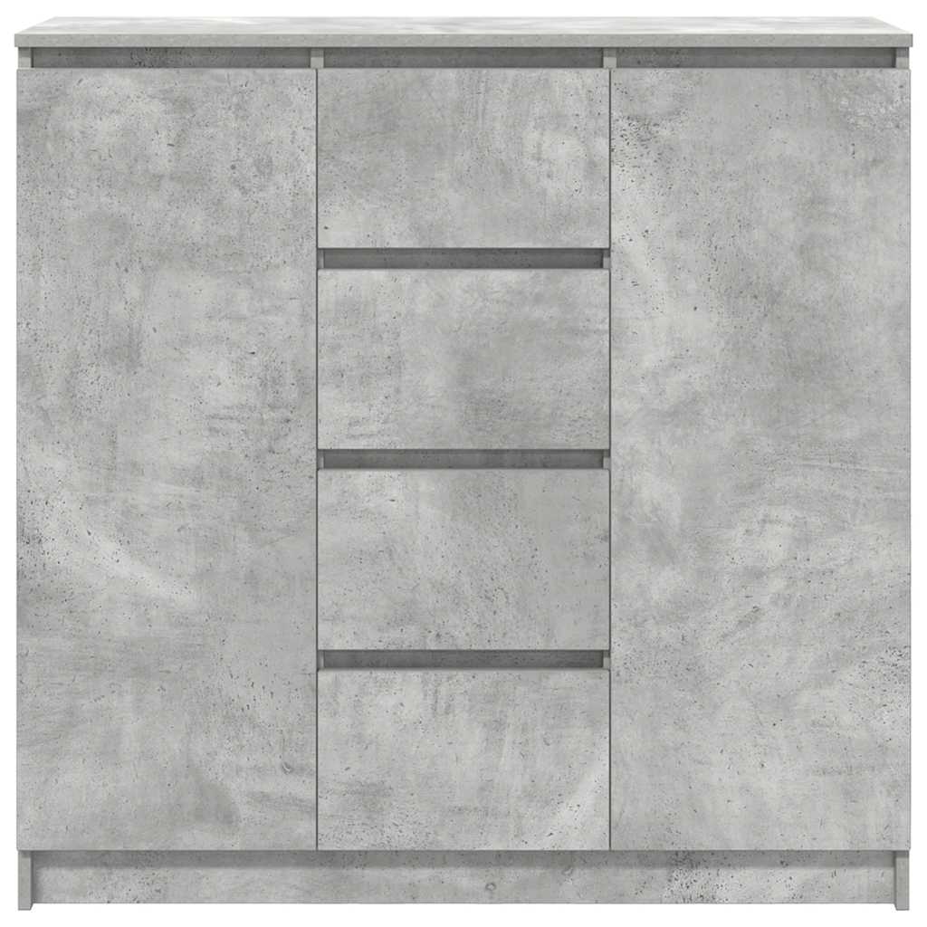 Credenza con Cassetti Grigio Cemento 100,5x35x98,5cm Truciolato - homemem39