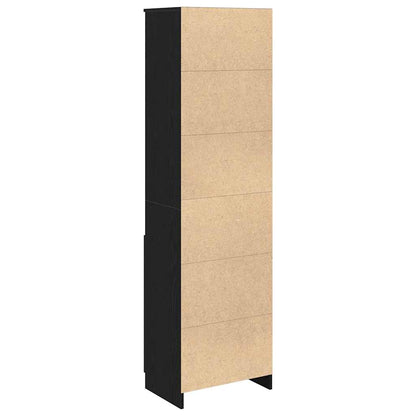 Credenza Rovere Nero 50x35x180 cm in Legno Multistrato - homemem39