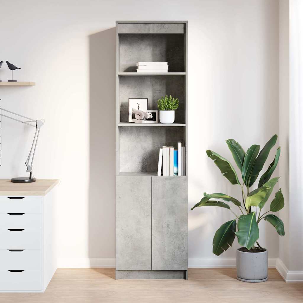 Credenza Grigio Cemento 50x35x180 cm in Legno Multistrato - homemem39