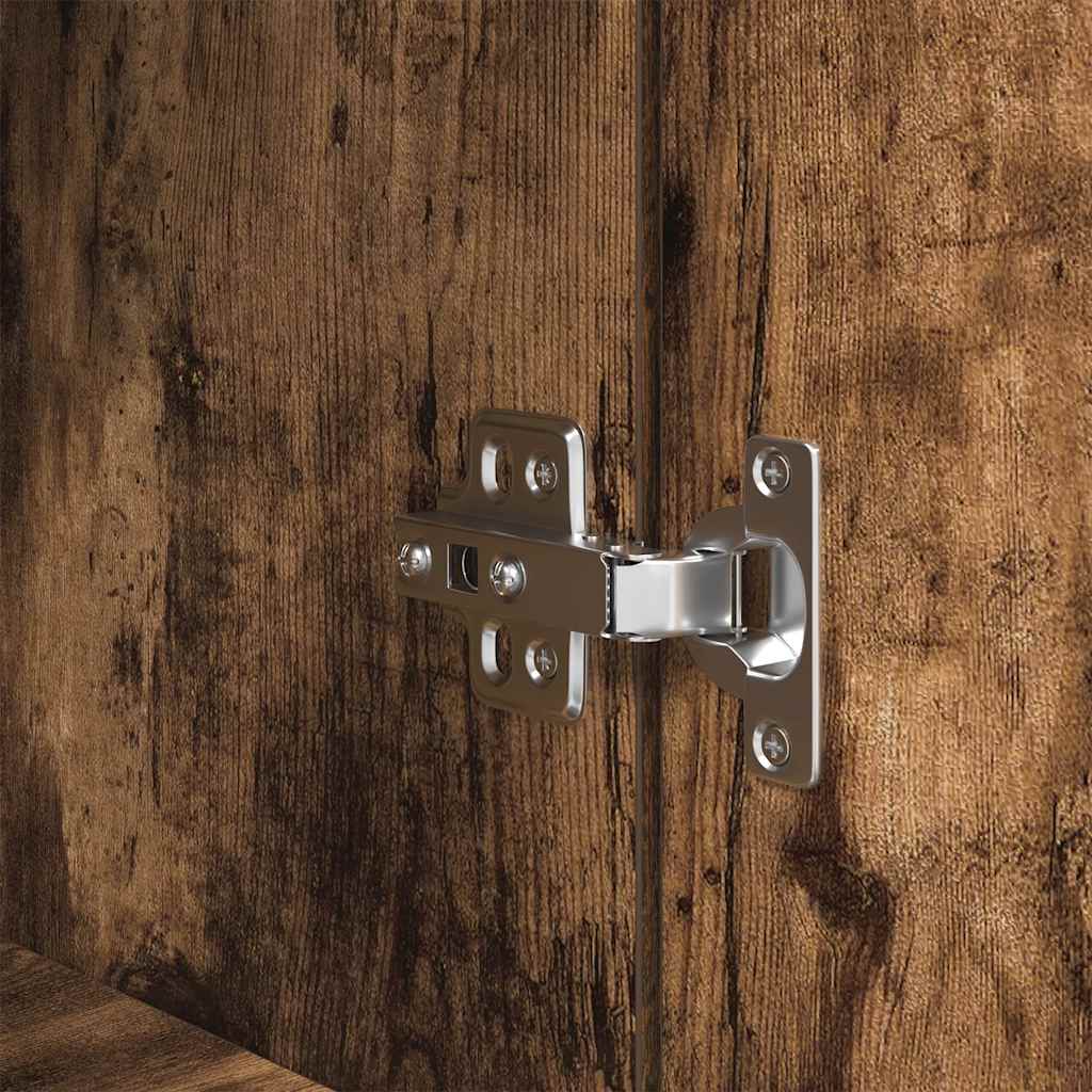 Credenza Rovere Fumo 50x35x180 cm in Legno Multistrato - homemem39