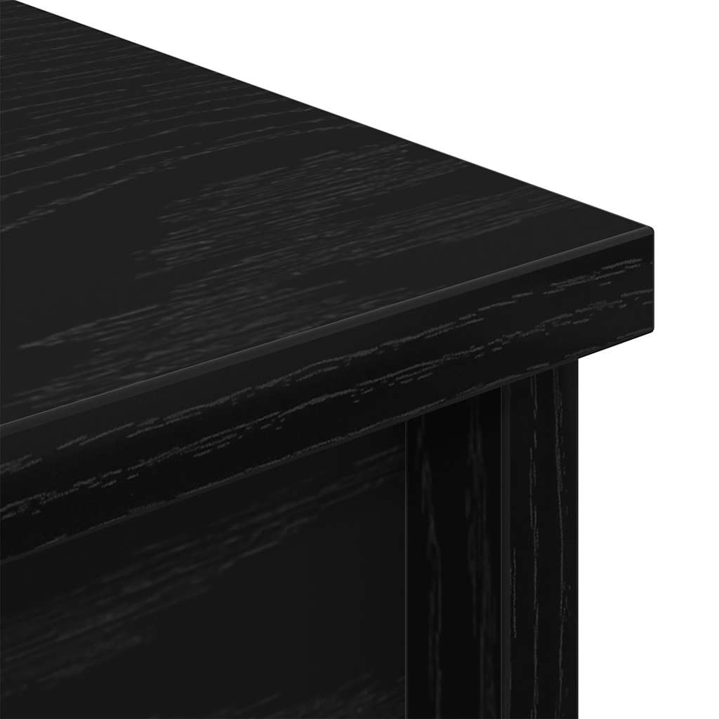 Credenza Rovere Nero 70x35x180 cm in Legno Multistrato - homemem39