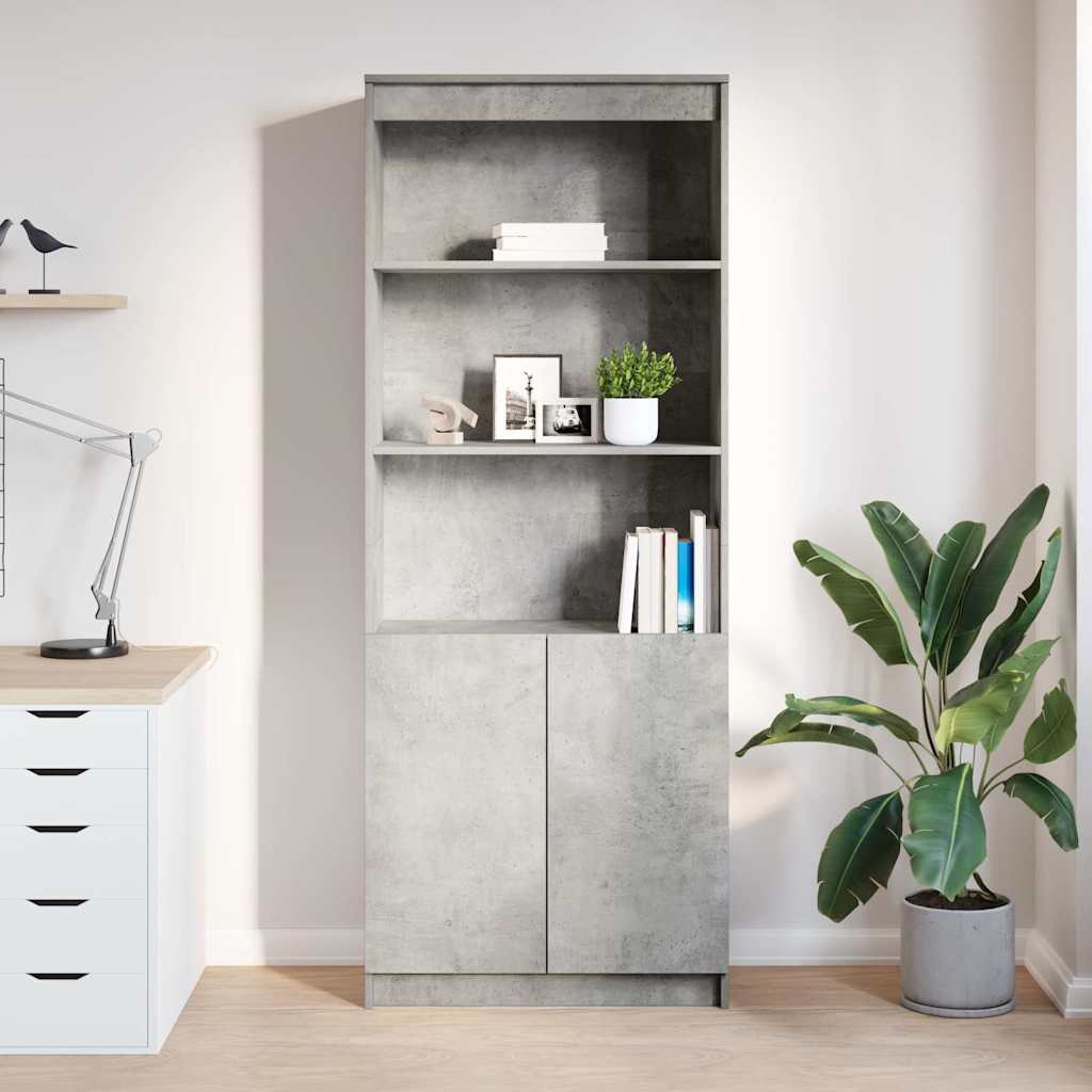 Credenza Grigio Cemento 70x35x180 cm in Legno Multistrato - homemem39